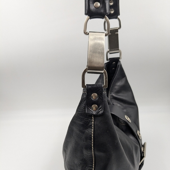 Luis Esteve Black Leather Hobo bag made in Spain. - Picture 3 of 13